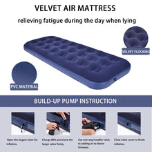 Load image into Gallery viewer, Honeydrill Single Size Air Mattress Inflatable Camping Sleeping Pad Easy Set Blow-up Bed, Blue
