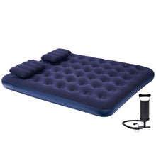 Load image into Gallery viewer, Queen Size Inflatable Camping Mattress Flocking Air Bed with Two Pillows and Pump
