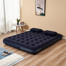 Load image into Gallery viewer, Queen Size Inflatable Camping Mattress Flocking Air Bed with Two Pillows and Pump
