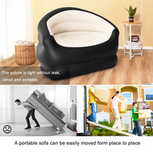 Load image into Gallery viewer, Inflatable Couch, Single Air Sofa, Black&amp;Beige (No Pump Included)
