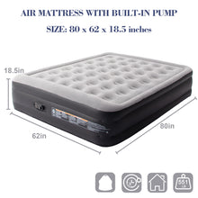 Load image into Gallery viewer, 18.5&quot; Air Mattress AirBed Inflatable with Built-In Pump, Gray
