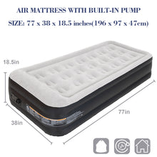 Load image into Gallery viewer, Honeydrill Twin Size Air Mattress 18.5&quot; AirBed Inflatable with Built-In Pump, Gray
