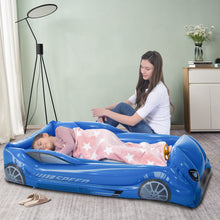 Load image into Gallery viewer, Kids Travel Air Mattress Inflatable Race Car Bed with Raised Sides
