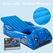 Load image into Gallery viewer, Kids Travel Air Mattress Inflatable Race Car Bed with Raised Sides
