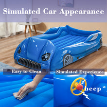 Load image into Gallery viewer, Kids Travel Air Mattress Inflatable Race Car Bed with Raised Sides
