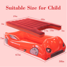 Load image into Gallery viewer, Kids Travel Air Mattress Inflatable Race Car Bed with Raised Sides
