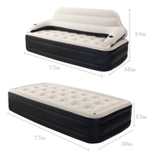 Load image into Gallery viewer, 15&quot; Twin Air Mattress Inflatable Sofa Bed with Soft Pillows, Air Pump Included
