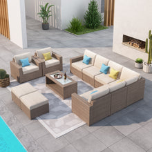 Load image into Gallery viewer, SICILY Fully Assembled Outdoor Wicker Sectional Sofa Set 06 - 11 PCS
