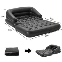 Load image into Gallery viewer, Inflatable Sofa Bed, 5-in-1, Full, Black (Pump Not Included)
